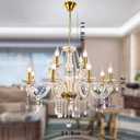 K9 Crystal Candle Chandeliers Lighting 12 Lights Pendant Ceiling Fixture Lamp for Dining Living Room Bedroom Hallway Entry Elegant Decoration (12 Bulbs)