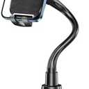 Zewwen Car Phone Holder, Dual 360° Rotate Gooseneck Cup Holder Phone Mount for Car, Flexible Cell Phone Holder Car Compatible with iPhone 16 Pro Max/15/14/13/12/11, S25/S24/S23/S22, 4”-7” Phone