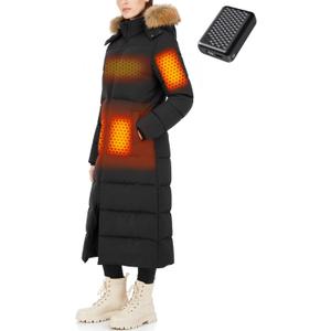 Wulcea Graphene Heated Jacket For Women 12V 18400mAh Fast Charge Large Capacity Battery (Black, XL)
