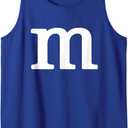 Letter M Funny Group Halloween Team Easy Lazy Costume Tank Top, Size M