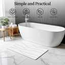 THMINS XL Stone Bath Mat, 32''x20'' Non-Slip Diatomaceous Earth Stone Bath Mat, Super Absorbent Quick Drying for Bathroom/Kitchen, Easy to Clean