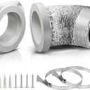 Magnetic Dryer Vent Connector Kit with 2.6ft Hose, 4 Inch ABS Snap-On Quick Connect for Tight Spaces, Airtight Seal Dryer Exhaust Venting Hookup Adapter for Laundry Room, SDV180