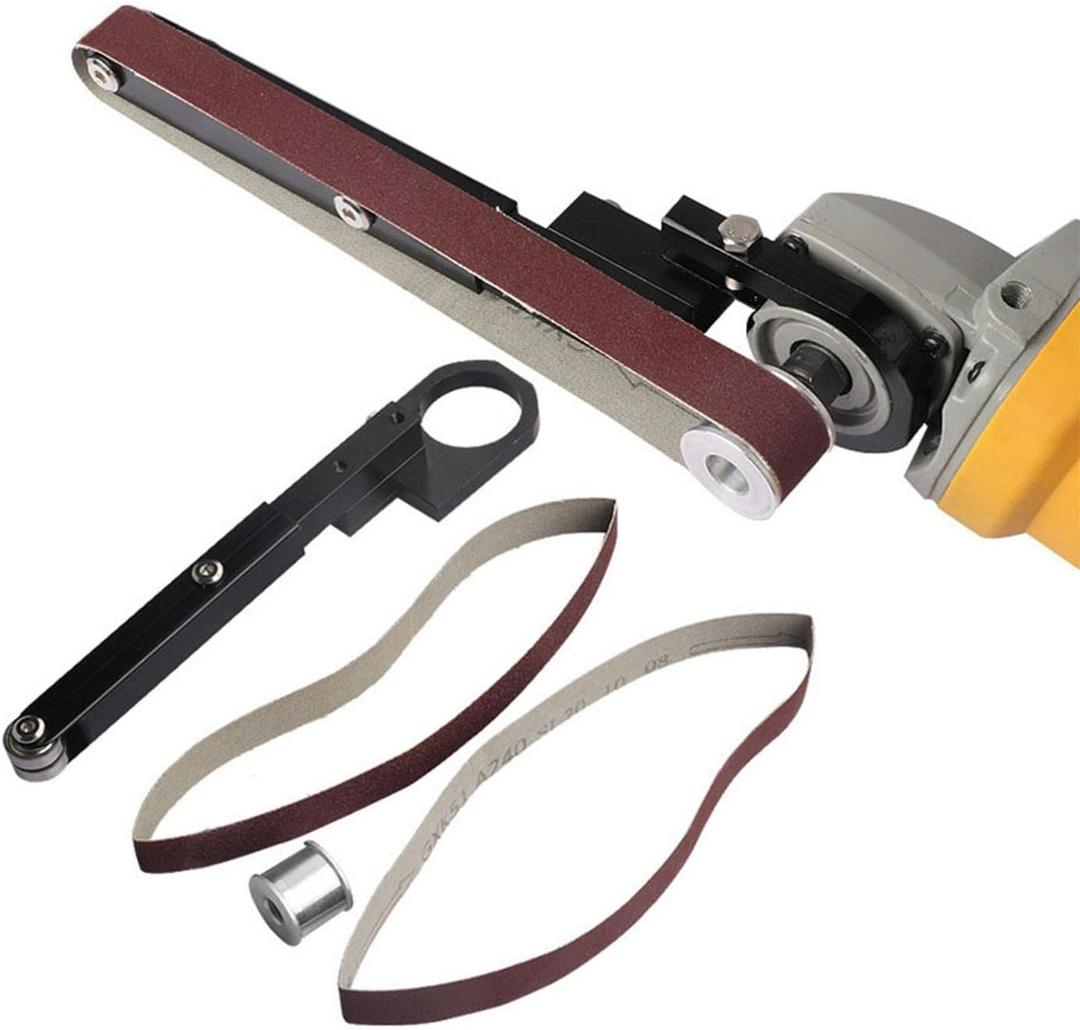 Electric Belt Grinder Belt Sander Attachment Angle Grinder Modified Sand Belt Machine Pipe Belt Sander Polisher Belt Sanders Polisher Suitable for 100 Angle Grinder (COLOR:red) (Red)
