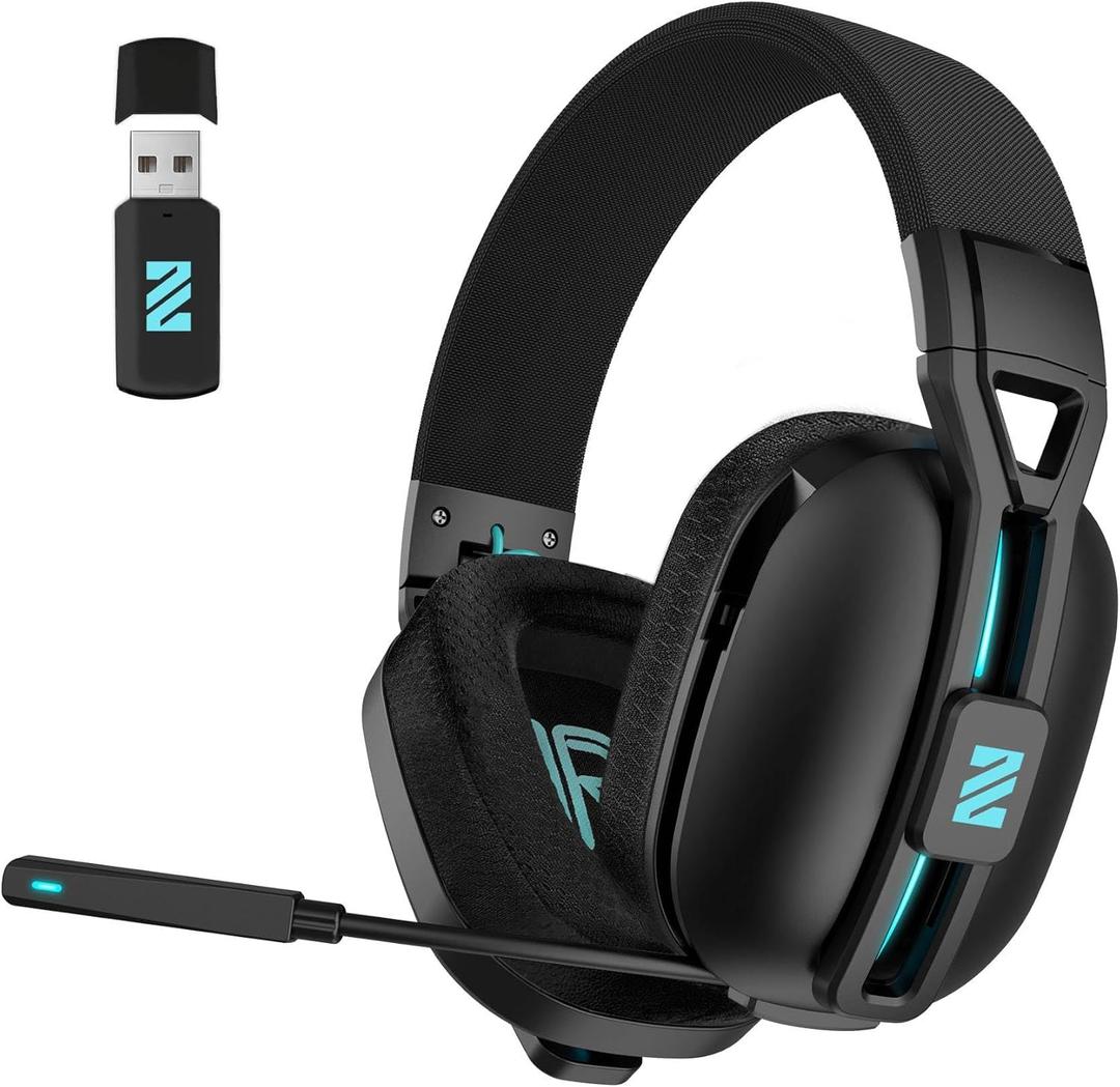 M600 Wireless Gaming Headset for PS5 PC,Laptop, 2.4G+BT 5.3,48 Hours Playtime, Foldable Over Ear Gaming Headphones with Mic