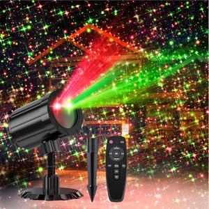 Christmas Projector Lights Outdoor, Dual-Color Starry Sky Outdoor Christmas Projector Lights with Remote & Timer, IP65 Waterproof for Christmas Decorations, Holiday,Yard, Garden & Party Decor