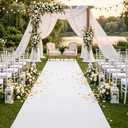 HOMBYS 260GSM Heavyweight White Aisle Runner for Wedding Ceremony, 3' x 20'