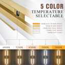 Sparklelf Modern LED Wall Sconce Gold Dimmable Wall Light Long Bathroom Lighting Fixtures Over Mirror LED Vanity Lights for Bathroom Living Room, L32Inch 5CCT