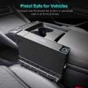 Car Gun Safe, Biometric Pistol Safe for Vehicle Console with PIN Code & Key, Quick Access Handgun Safe Lock Box for Truck & SUV, Bedside, Wall, and Desk, Includes Security Cable, Gifts for Men