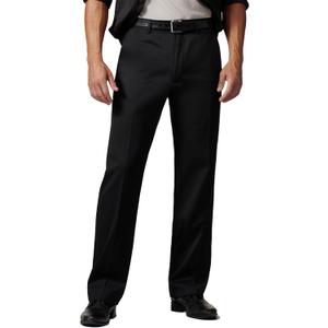Men's Cozy Hidden Expandable Waist Dress Pants | Premium Stretch Texture Weave Work to Weekend Pants (44W x 30L, Black)