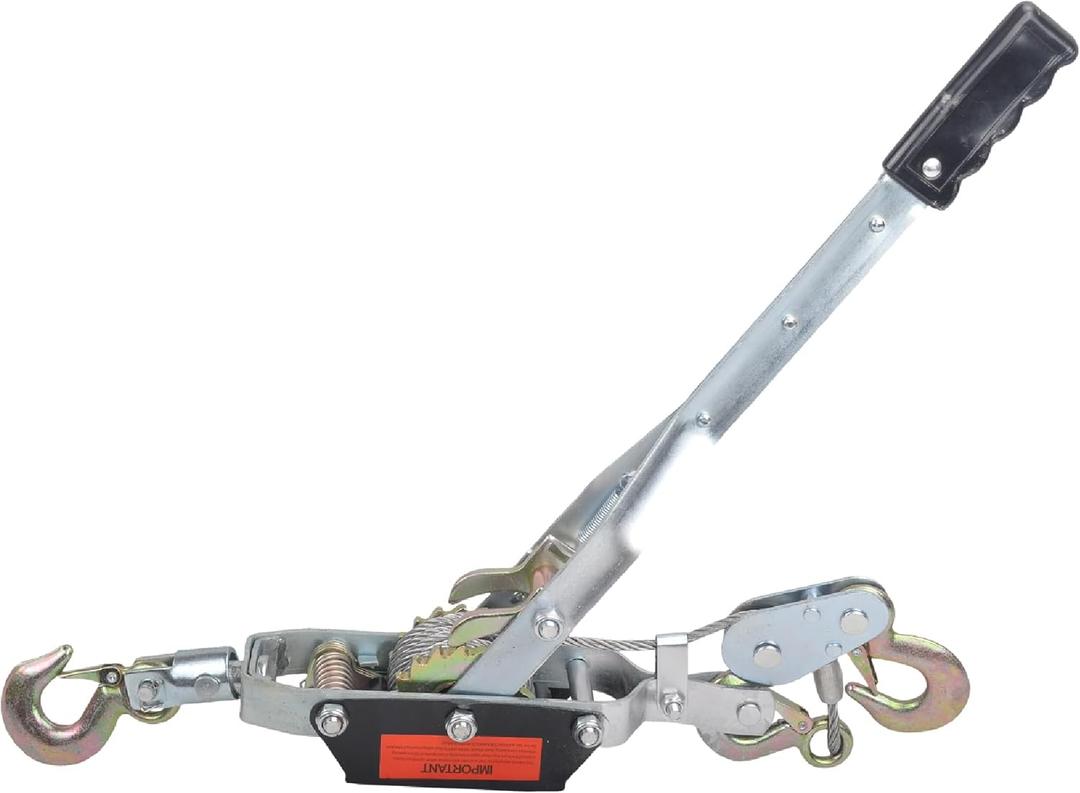 Come Along Puller, 5 Ton(11,000Lbs) Dual Gear Power Puller 3 Hook Heavy Duty Steel Cable Come Along Winch Hand Winch Cable Puller Automotive Hoist Winch Puller