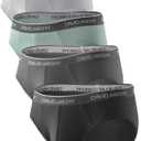 DAVID ARCHY Men's Briefs Rayon Made from Bamboo Underwear Comfort Fit Super Soft Comfort NO Fly Briefs 4  Pack (Medium, Black/Dark Gray/Green/Gray-4 Pack)