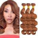 Color #30 Bundles Human Hair Light Brown Bundles 14 16 18 inch LadrXadr 30 Body Wave Bundle 150g
