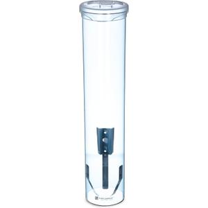 San Jamar Small Pull-Type Cup Dispenser Fits 3-4.5 Oz Cone Cups, 3-5 Oz Flat Cups with Flip Caps for Restaurants, Dining Halls, and Fast Food, Plastic, 16 Inches, Blue