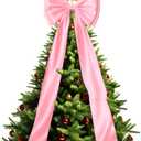 Christmas Tree Topper Bow Large Christmas Bow for Tree Topper 47.5 Inch Pink Big Bows for Christmas Tree Topper Indoor Home Room Holiday Party Giant Bows Xmas Trees Decoration