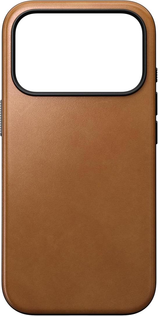 NOMAD Modern Leather Case English Tan Compatible with iPhone 17 Pro Leather Magsafe Charging Compatible Phone Case for iPhone 17 Pro