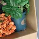 Artificial Geranium Bush 20 Inch Outdoor Potted Artificial Plant for Front Porch, UV Resistant Faux Flower Bush for Garden, Yard & Patio Decor (2 Pack)