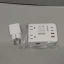 DOACE 220V to 110V Converter for European Travel - 6 in 1 350W Voltage Converter US to Europe, Power Converter Adapter Combo with PD Fast Chargers for Hair Straightener Shaver Toothbrush Laptop Phone (White)