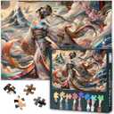 Ukiyoe Jigsaw Puzzles Graceful Japanese Women Dancing Puzzle for Adults 1000 Pieces, 1000 Piece Puzzle with Vibrant Colors, 19.5 x 27.5 Inch