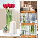 48 Pack Thick Glass Cylinder Vases 4,6,9,12 Inch Tall Clear Flower Vase Hurricane Floating Candle Holder for Table Centerpiece Wedding Home Decor
