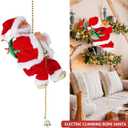 Climbing Santa Claus 9" Christmas Ornament Xmas Decoration Climbs Up and Down Battery Operated Toy with Light Music and Sound Animated Climbing on Beads Musical Moving Figure Xmas Christmas Ornament