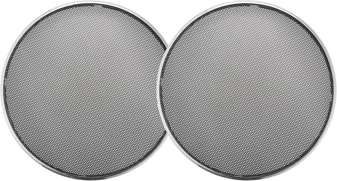 ACROPIX Universal 6" Car Speaker Grills Cover Mesh Round 6 Inch Audio Speaker Subwoofer Guard Protector Case Iron Plating Silver Tone Black - Pack of 2