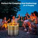 Smokeless Fire Pit with Grill Grate 20 Inch, Portable Stainless Steel Smokeless Firepit, Wood Burning Low Smoke Camping Fire Pit with Ash Pan & Carrying Bag, 360 Airflow, 16.5 lbs for RV & Patio