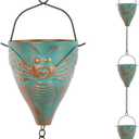 10 FT Rain Chain for Outside, Rain Chain with 10 Bee Pattern Cups Adjustable Rain Catcher Chain for Gutters, Eaves, Drainage, Replacement for Downpout