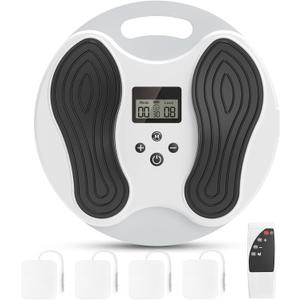 EMS Foot Massager for Neuropathy Relief, TENS EMS Foot Nerve Circulation Stimulator for Pain Relief, Muscle Stimulator with 4 Body Pads, Relieves Swelling, Cramps, Plantar Fasciitis, FSA HSA Eligible (White)