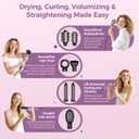 Vincofy 7 in 1 Blow Dryer Brush Set Hot Air Styler for Fast Drying, Curling, Straightening & Volumizing Ionic Hair Dryer Brush with 1500W Power No Heat Damage for All Hair Types Lilac
