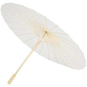  60 Pieces MBJZSL White Paper Umbrellas, 21 Inch Paper Parasol Umbrellas Chinese Japanese Style DIY Umbrellas Decorative Vintage Decor for Wedding Props