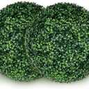 Artificial Plant Topiary Ball: UV-Anti 2 PCS 24 Inch 4-Layer Leaf Faux Boxwood Decorative Balls for Wedding, Balcony,Garden, Backyard and Indoor & Outdoor Greenery Home Dcor
