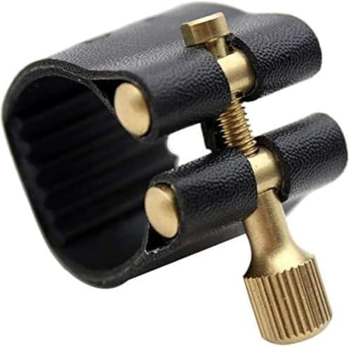 Jiayouy Professional Tenor Sax Saxophone Mouthpiece Leather Ligature Fastener Black