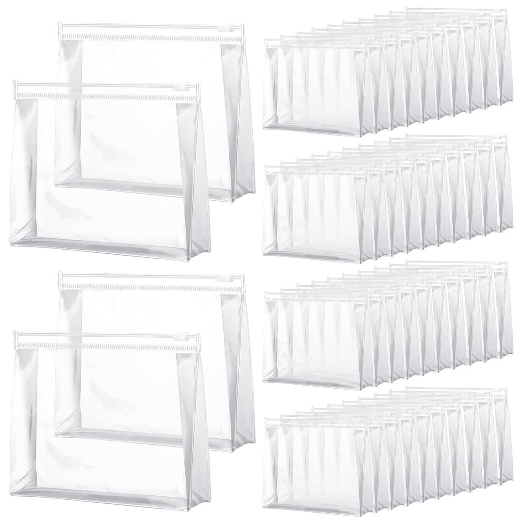 Xuniea 50 Pcs Mini Clear Makeup Bag Small Clear Zipper Pouch Travel Plastic Cosmetic Organizer Waterproof for Toiletries Swimsuit Bikini Bathing Suit(7.9'',Transparent)