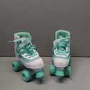 Roller Derby Firestar Youth Skates for Girls, Boys, Beginners, Kids (2, White/Mint)