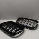 SNA Front Kidney Grille for 2018-2021 BMW X3 G01 2019-2021 X4 G02 (Double Slats ABS Gloss Black X3 Grill, X4 Grill)