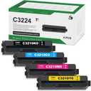 C3210K0 C3210C0 C3210M0 C3210Y0 Toner Cartridges(4-Pack, 1BK/1C/1M/1Y) Replacement for Lexmark C3210 High Yield Toner Cartridge Set Work for C3224, C3326, C3426, MC3224, MC3326, MC3426 Printer