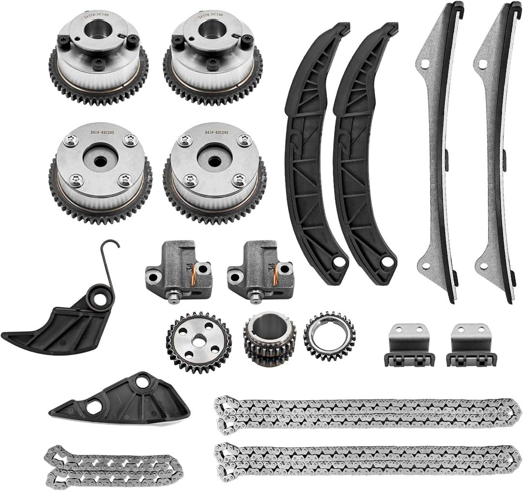 20PCS Timing Chain Kit with VVT Sprocket Compatible with Hyundai Santa Fe 2007-2012 Genesis 2011 Kia Sedona 2011-2014 Sorento 2012-2013 3.3L 3.5L 3.8L