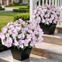YXZZWL 8 Bundles Artificial Impatiens for Outdoor Spring Summer Decor, No Fade Silk Fake Flowers, UV-Resistant Faux Plants for Garden Porch Home Farmhouse Decoration (Pink)