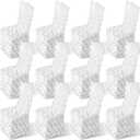 Moukeren 12 Pcs White Rosette Throne Chair Cover Satin Rosette Stretch Banquet Spandex Fitted Chair Cover for Wedding Party Banquet Catering