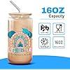 Cute, Graduation Castle, Glass Cup Tumbler 16 Oz With Lid And Straw, Graduation Gifts, Cute Bamboo Lid Straw Blue Decorations Glass Cup Heart Coffee Glass Mug Iced
