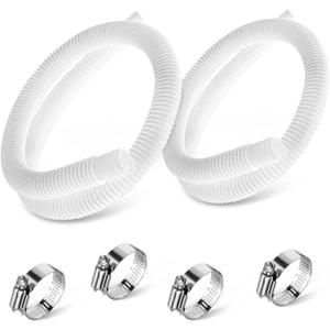 1.25" Pool Hose Replacement for Intex Pump - 59" Long Hose for Intex Filter Pump 607, 637, 1.25" Pool Connection Hose for Above Ground Pools 330GPH 530GPH 1000GPH Filter Pump (2 Hoses with 4 Clamps)