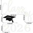 Class of 2026 Sign for Backdrop - Felt Class of 2026 Congrats Grad Decal Sign for Graduation Balloon Arch Backdrop Grad Party Decorations Photo Props (White)