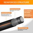 Upgraded Hybrid Garden Hose 50 ft with 360 Rotating Handle, 2025 New Formula Flexible Water Hose 50FT, Lightweight, Durable, Heavy Duty, All-weather, 3/4" Leakproof Solid Brass Fittings (Black Orange)