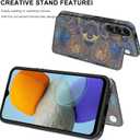 LETO for Samsung Galaxy A15 5G Wallet Case - Flip Folio Leather Kickstand - Credit Card Holder - Fashionable Flower Designs - Protective Phone Cover for Women and Girls - 6.5" - Vintage Patterns