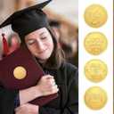 2 x Spakon 500 Pcs Graduation Stickers 2025 Gold Foil Class of 2025 Grad Cap Certificate Envelope Seals Graduation Hat Stickers Labels for Senior College Grad Party Favor