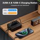 Surge Protector Power Strip - 8 Outlets with 3 USB Charging Ports,Multi Plug Outlet Extender, 5Ft Braided Extension Cord, Wall Mount Desk USB Charging Station for Home Office (Black)