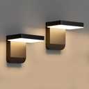 2-Pack Outdoor Rotatable Wall Lights 350 Adjustable Head Modern Porch Light LED Wall Sconce Black Exterior Wall Lights Modern Lights for House, 3000K