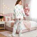 Unisex Ultra Soft Pajama Set, Valentines Pajamas, Soft Warm Matching Sleepwear Gift for Women Men (L)