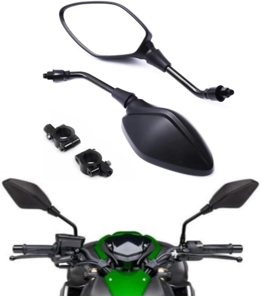 Universal Motorcycle Mirrors, 10MM 8MM Universal Motorcycle Rear View Side Handlebar Mirror Black, Compatible with ATV, Scooter, Dirt Bike, Cruiser, Snowmobile