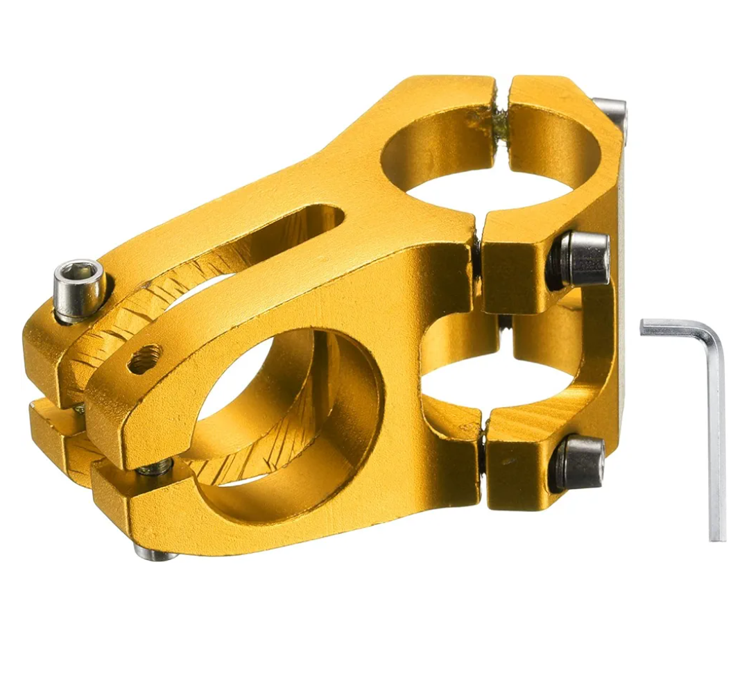 31.8mm Bike Stem 45mm Aluminum Alloy Bicycle Handlebar Stem with Hex Wrench for Mountain Road Bike BMX MTB Cycling, Sand Gold